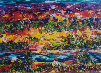Mary Hatch: 'New Mexico Riverbed', 2008 Acrylic Painting, Landscape.  Part of the Southwest- New Mexico Series. Painting of the Abiqui River, close to Ghost Ranch. Brilliant colors, inspired by the mountains in the area. ...