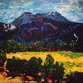Mary Hatch: 'Taos Mountain', 2008 Acrylic Painting, Landscape. Artist Description:  Acrylic Painting, View of Taos Mountain, on the North Side of town. ...