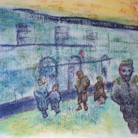 Ari Rajsbaum: 'lublin', 2020 Pastel, Judaic. Artist Description: Lublin s Jewish Quarter. ...