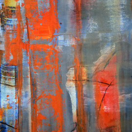 Arrachme Art: 'in plain sight', 2020 Oil Painting, Abstract. Artist Description: In plain sight, abstract oil on board caresses vivid warm tones.  Free bold oranges, exposing clean simple lines. Abstract Expression Oil Painting. ...