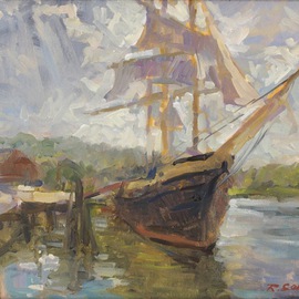 Rafael Sander: 'Mystic Seaport', 2012 Oil Painting, Abstract Landscape. Artist Description:  Mystic Seaport      ...