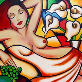 Amans Honigsperger: 'Jessica', 2015 Acrylic Painting, Erotic. Artist Description: A little bit of naughtiness. ...