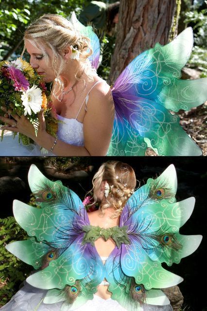 Artist Meghann Frickberg. 'Flutter Wedding Wings  4 Color' Artwork Image, Created in 2008, Original Mixed Media. #art #artist