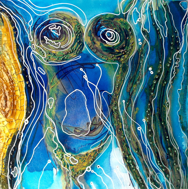 Artist Carla Goldberg. 'Goddess Of The Eel Grass' Artwork Image, Created in 2009, Original Mixed Media. #art #artist
