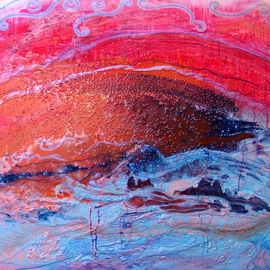 Carla Goldberg: 'Surge', 2008 Mixed Media, Abstract Landscape. 