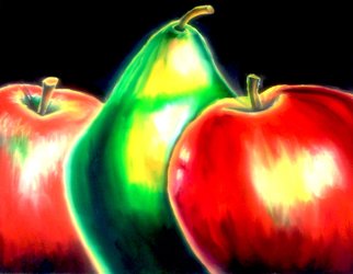 Katie Puenner: 'Fruity Trio', 2014 Oil Painting, Food.           This original oil on canvas is impressionistic in style and vibrant in color. This gallery wrapped, one of a kind painting would make a great addition to any home or office.          ...