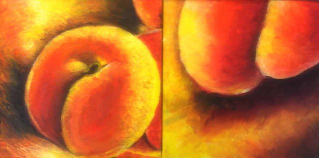 Artist Katie Puenner. 'Peachy Three And Four' Artwork Image, Created in 2014, Original Painting Oil. #art #artist