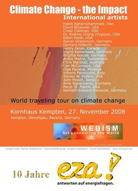 Ingrid Kamerbeek: 'Signed and numbered Kempten Show Poster', 2008 Giclee, Other.  Digital Fine Art Print of Webism climate change world tour show poster designed by Ingrid Kamerbeek, hand signed, numbered, limited edition ( 50) ...