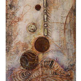 Frank Hoffmann: 'nexus', 2016 Mixed Media, Abstract. Artist Description:   Abstract, real silver, rust, beige ...