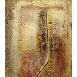 Frank Hoffmann: 'silverpole', 2016 Mixed Media, Abstract. Artist Description:       Abstract, real silver, red, golden    ...