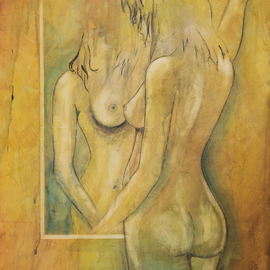 Frank Hoffmann: 'the mirror', 2013 Acrylic Painting, nudes. Artist Description:        beauty, nude, woman, mirror,     ...