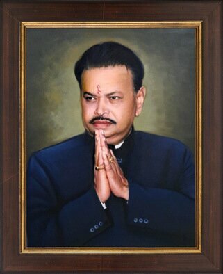Brijesh Bhavsar: 'founder portrait', 2023 Oil Painting, Famous People. This handmade canvas oil painting ...