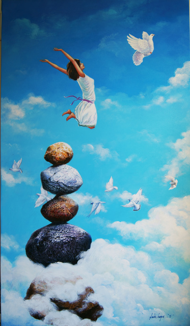 Artist Sabir Haque. 'Fly' Artwork Image, Created in 2016, Original Painting Acrylic. #art #artist