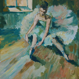 Tatiana Ilina: 'ballerina 2', 2017 Acrylic Painting, Dance. Artist Description: wonderful, brightness, canvas, colors, dance, artistic, impressionism, ballerina, ballet, green, women, beautiful women, love...