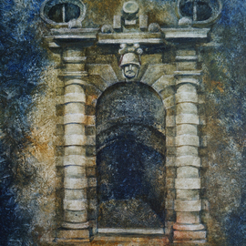 Tatiana Ilina: 'dubrovnik', 2017 Acrylic Painting, Architecture. Artist Description: portal, Old town, old city, dubrovnik, architectural detail, architecture...
