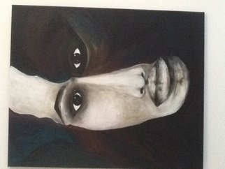 Jutta Tekaat: 'Dark vision', 2014 Acrylic Painting, Atmosphere.  Portrait, darkness, figurative    ...