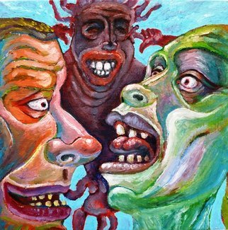 Michael Chomick: 'Chatterbox', 2013 Oil Painting, Surrealism.            The work addresses the various ways individuals handle a long- winded colloquy!       ...