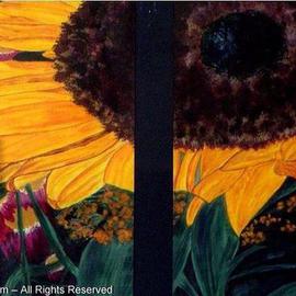 Sandrine Alias Sanya Colson: 'Duo de Tournesol', 2004 Acrylic Painting, Life. Artist Description:  Sun and warm colors through the beauty of flowers ...