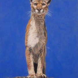 Judith Smith Wilson: 'Magnificent Cougar', 1991 Pastel, Wildlife. Artist Description:  Cougar standing on ridge surveying the landscape.  Original Pastel $6,500. 00.  No Prints Available....