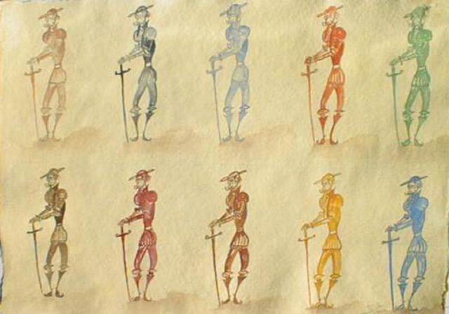 Artist Roger Cummiskey. 'Don Quijote' Artwork Image, Created in 2011, Original Printmaking Giclee. #art #artist