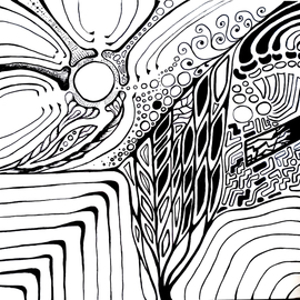 Lesage Frederic: 'sens', 2015 Marker Drawing, Abstract. Artist Description:  This creation is the result of an artistic approach which allows me to foster the creative process of the subconscious to free myself of cognitive creativity. So in this painting, the resulting abstraction takes an indefinite and unplanned way. This approach gives free rein to a raw creativity, ...