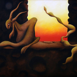 Abbas Batliwala: 'MARS', 2012 Oil Painting, Abstract Figurative. 