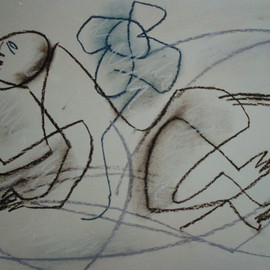 Ashok Kumar: 'man towards', 2009 Pastel, Beauty. Artist Description:       Human being with their environment      ...