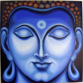 Ashok Revankar: 'Gautam Buddha face I', 2016 Oil Painting, Portrait. Artist Description:  Gautam Buddha face I, is in meditation Indian saint preached and given message all over wolrd, love peace harmony and uneversal brotherhood. ...