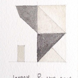 John Darling-wolf: 'London Geomigraphic No13', 2014 Watercolor, Geometric. Artist Description:   pencil drawing structure with watercolor on Rives BFK paper. This is a finished work that informs other work in print and sculpture by John Darling- Wolf.   ...