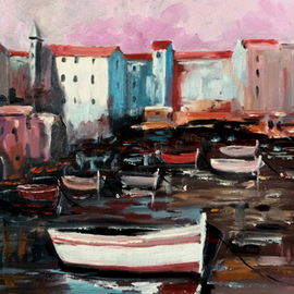Rok Lekaj: 'Mediterranean Port', 2011 Oil Painting, Impressionism. Artist Description:          Oil wonderful beautiful colors         ...