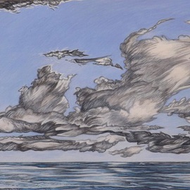 Austen Pinkerton Artwork CLOUDS AT AMROTH, 2015 Acrylic Painting, Clouds