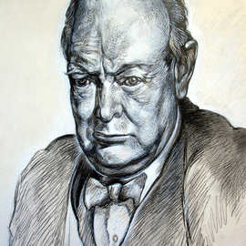 Austen Pinkerton: 'Churchill', 2006 Other Drawing, Portrait. 
