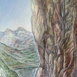Austen Pinkerton: 'Mountain Scene', 2004 Pastel, Landscape. 