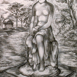 Austen Pinkerton: 'The Headless Statue in Crystal Palace Park', 2010 Other Drawing, Other. 