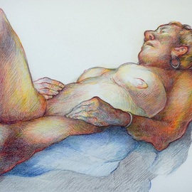 Austen Pinkerton: 'dorothy number six', 2019 Crayon Drawing, Figurative. Artist Description: Drawn two weeks ago at Narberth |Musum Life Drawing Group...