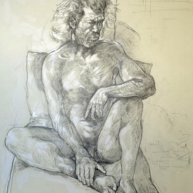 Austen Pinkerton: 'indigo 04 02 2022', 2022 Other Drawing, Life. Artist Description: Artists model Indigo Latto, drawn from life at Narberth Art Group Life Drawing sessions on 4th February 2022 ...