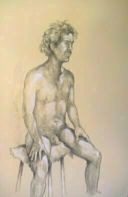 Austen Pinkerton: 'indigo seated', 2020 Pastel Drawing, Life. Life drawing of artists model Indigo at Narberth Museum Friday 20th Niovember...