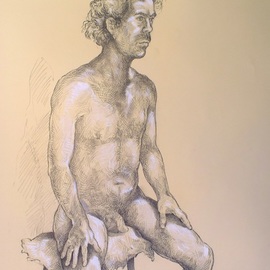 Austen Pinkerton: 'indigo seated', 2020 Pastel Drawing, Life. Artist Description: Life drawing of artists model Indigo at Narberth Museum Friday 20th Niovember...