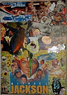 Avinash Shamdasani: 'Heal The World', 2005 Collage, Figurative. Heal The World - Micheal JAckson collage...