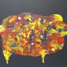 Greg Gierlowski: 'Inner life of silent lamb', 2009 Acrylic Painting, Abstract Figurative. Artist Description:  To be silent to the outside world doesnt neccesarily mean feelingless. ...