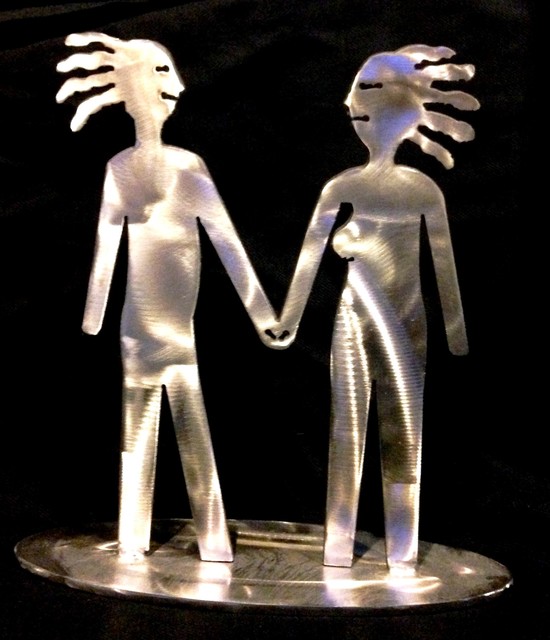 Bob Doster  'Primitive Couple', created in 2017, Original Sculpture Steel.