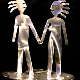 Bob Doster: 'primitive couple', 2017 Steel Sculpture, Garden. Artist Description: Signed numbered series in multiple sizes...