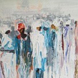 Ben Adedipe: 'Community', 2013 Acrylic Painting, People. Artist Description:      African people, people, rain, umbrella rejoice, joy            ...