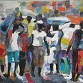 Ben Adedipe: 'Exodus', 2013 Acrylic Painting, Abstract Figurative. Artist Description:   People migrating in our global village.  ...