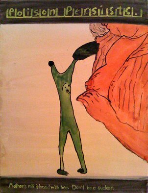 Chad A. Carino: 'Say No to Drugs', 2008 Watercolor, Satire. Artist Description:  It's a slippery slope. ...