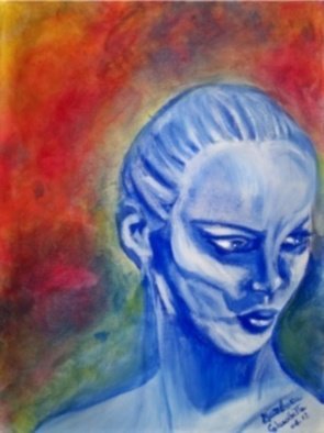 Barbara Calascibetta Di S. Nicol E Calascibetta: 'Expression of  a Woman ', 2012 Acrylic Painting, undecided.  Woman, Face, Abstract, Figurative, abstract, woman, face, face of woman, abstract woman, abstract face, woman expression, woman look, look, expression   ...
