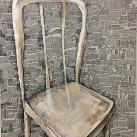 Otar Chakvetadze: 'white chair', 2018 Marker Drawing, Abstract. 
