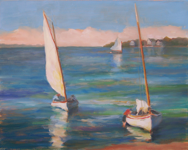 Artist Susan Barnes. 'Cats On The Bay' Artwork Image, Created in 2008, Original Painting Oil. #art #artist