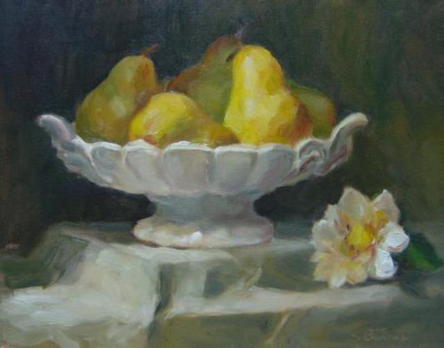 Artist Susan Barnes. 'Exalted Pears' Artwork Image, Created in 2004, Original Painting Oil. #art #artist