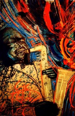 Barry Boobis: 'Bird Parker Be Bop Revolution', 2011 Acrylic Painting, Music.  A combination of realism and abstract in an explosion of jazz expression, inspired by the  jazz genius of Charlie Bird Parker                        ...